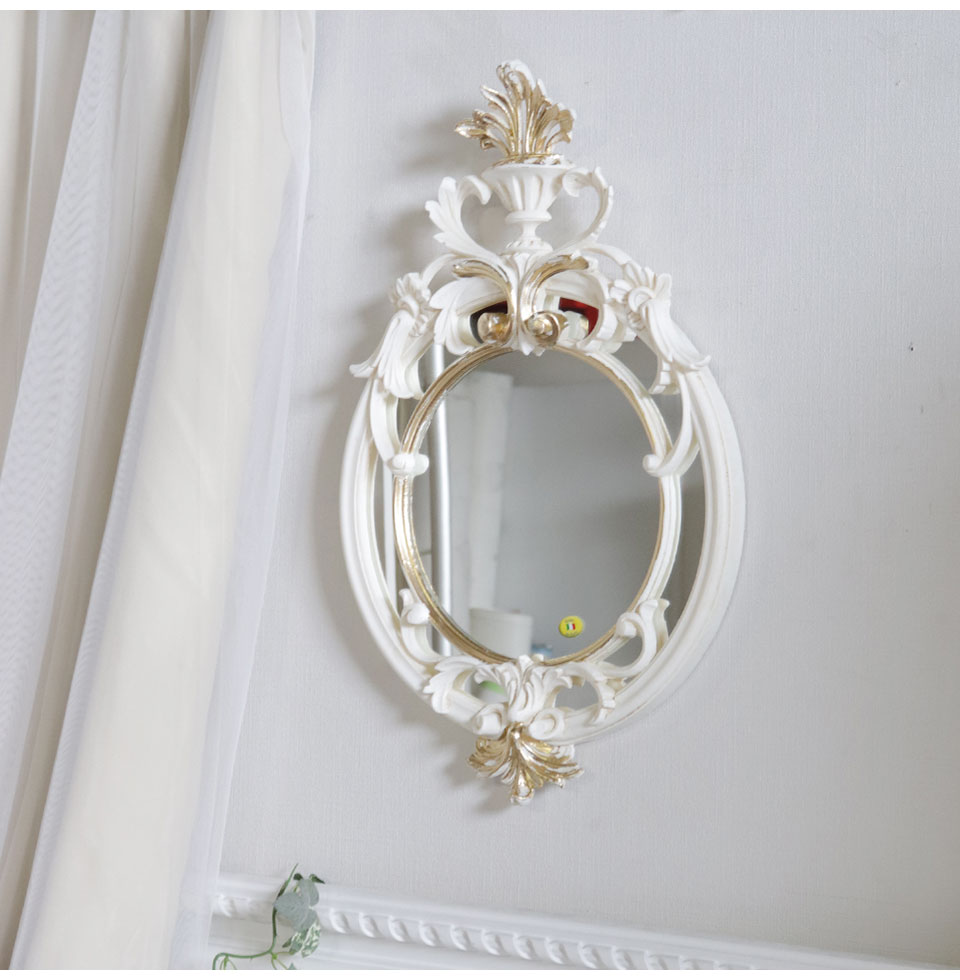 イタリア製 ウォールミラー 壁掛け鏡 アイボリーゴールド｜おしゃれ