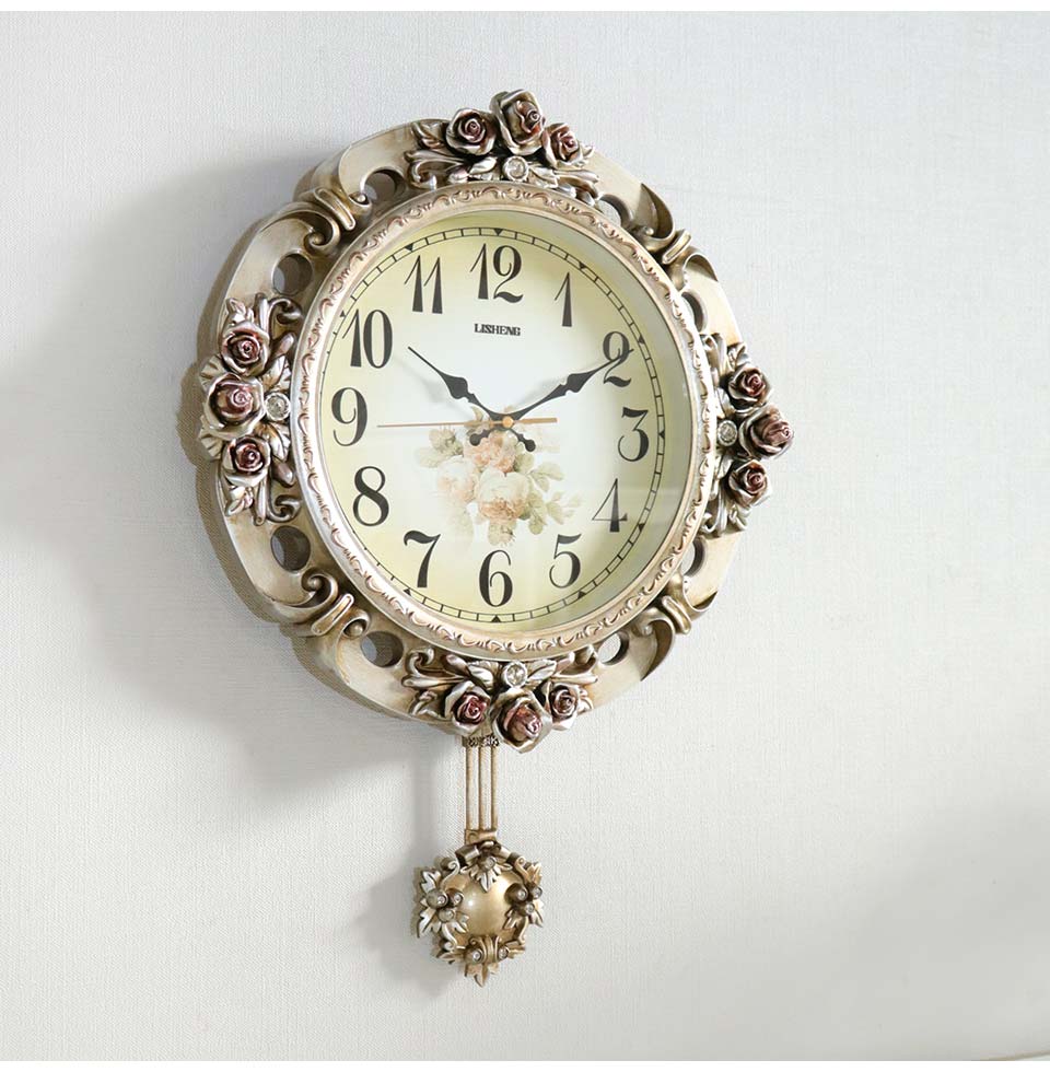 壁掛け 時計 ヴィクトリアパレス ホワイト ロココ 姫系 - 掛時計/柱時計