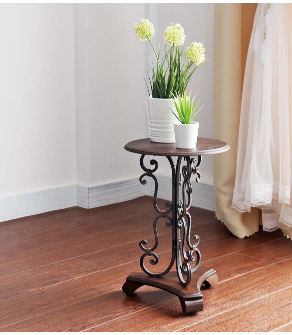 アンティーク調 木製 サイドテーブル(花台) 高さ41cm｜Y-KAGU(輸入家具 