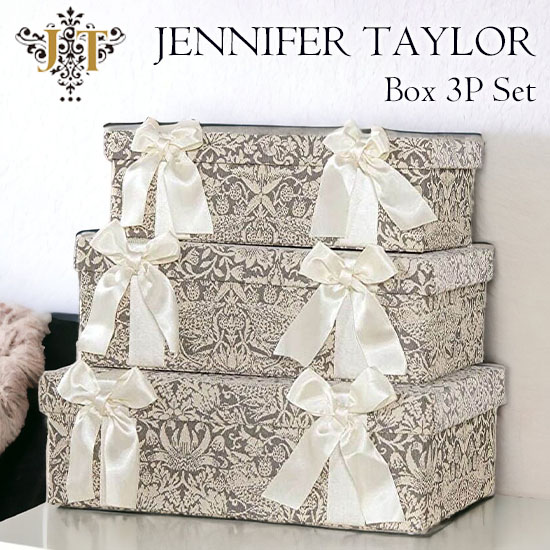 新品NEW JenniferTaylor　BOX 2ヶセット いちご泥棒グレー