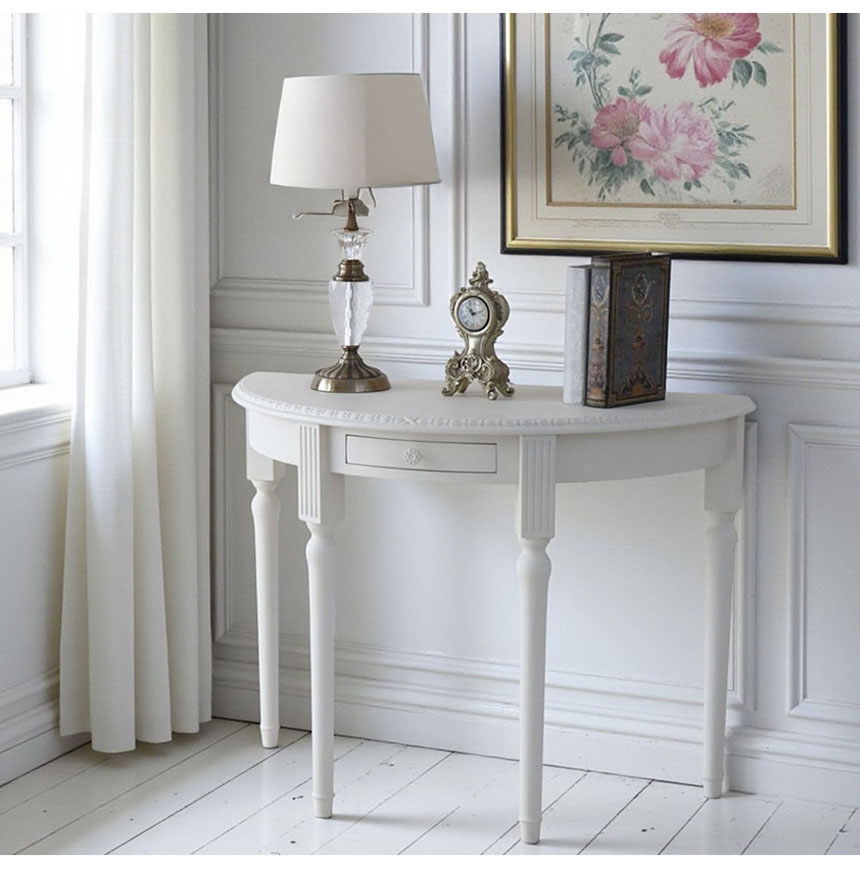 フレンチテイスト カントリーグレース ハーフムーンコンソールデスク