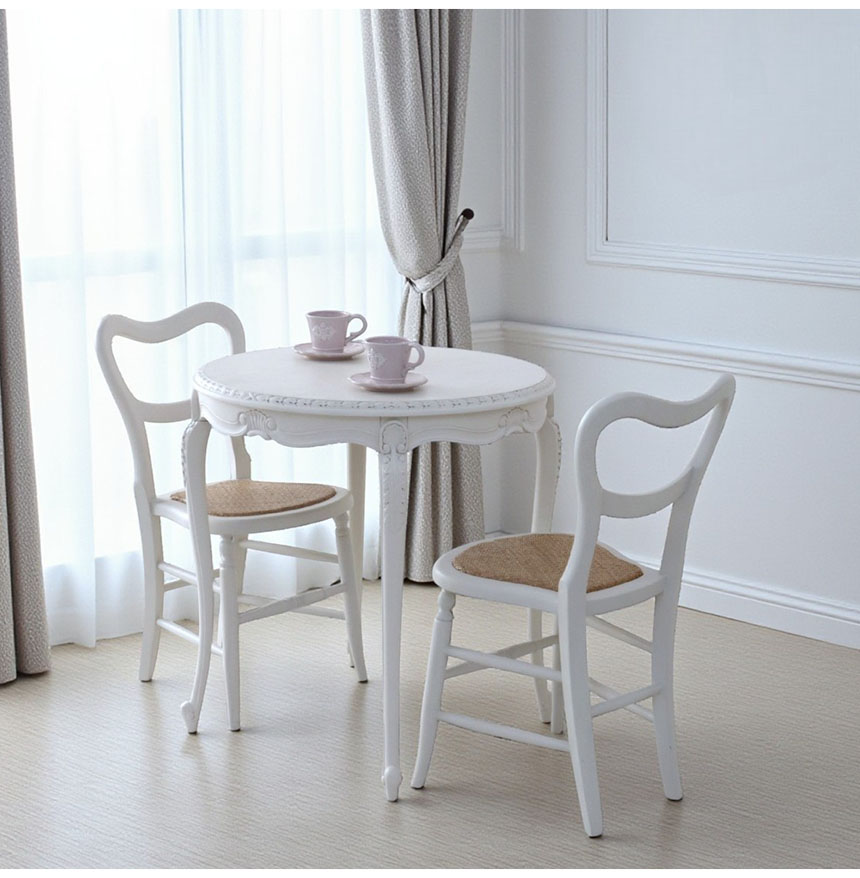 フレンチテイスト カントリーグレース ラウンドダイニングセット3P（2